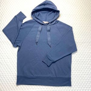 Pink Rose Hoodie. Blue Gray Color. Size Large.